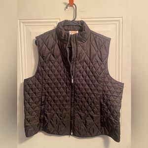 Vintage TALBOTS Goose Down puffer vest jet black zip down